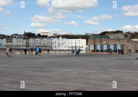 People walking on Hastings new pier which opened 27-04-2016, Hastings. East Sussex, UK Stock Photo