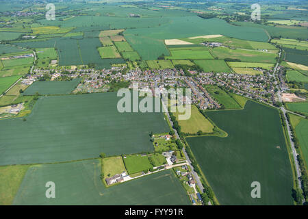 An aerial view of the village of Warton and surrounding Warwickshire countryside Stock Photo