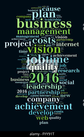 2016 goals word cloud concept Stock Photo