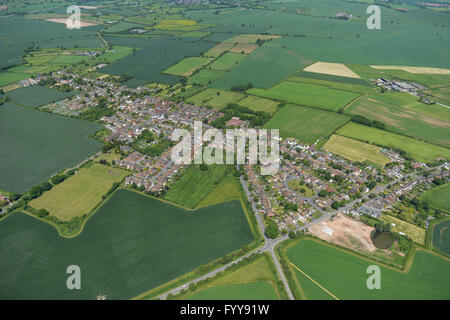 An aerial view of the village of Warton and surrounding Warwickshire countryside Stock Photo