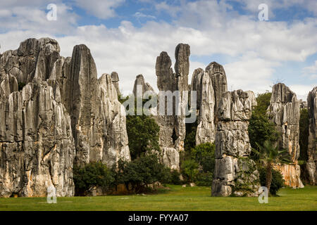 The stone forest outside the provincial capital of Kunming in Yunnan, China Stock Photo