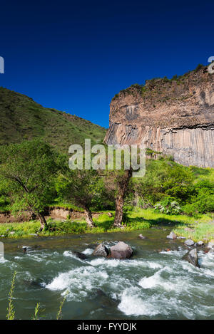 Eurasia, Caucasus region, Armenia, Kotayk province, Garni, Symphony of Stones basalt columns, Unesco World Heritage Site Stock Photo