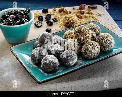 Cherry chocolate truffles Stock Photo