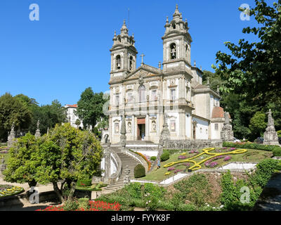 Facade of Bom Jesus do Monte, Portuguese sanctuary in Tenoes near the city of Braga in Portugal Stock Photo