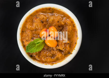 tasty seabuckthorn sorbet jam Stock Photo