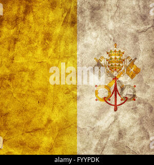 Vatican City grunge flag. Vintage Stock Photo