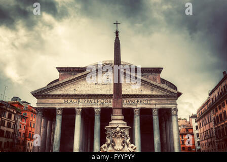 The Pantheon in Rome, Italy.  Vintage Stock Photo