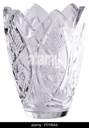 Empty decorative cut-glass bowl Stock Photo