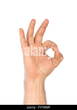 Hand OK sign Stock Photo