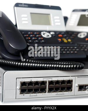 Phone switch system and telephone set Stock Photo