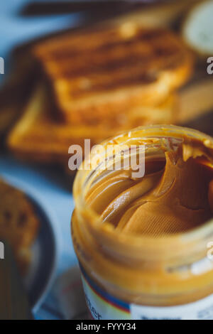 spoon of peanut butter Stock Photo by Prostock-studio