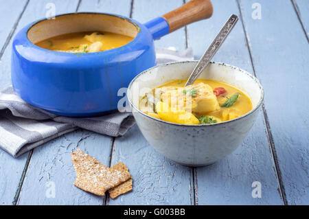 Fishsoup in Pot Stock Photo