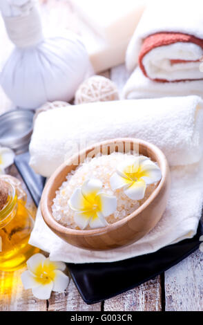 products for massag and spa on a table Stock Photo - Alamy