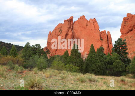 Unusual rock formations in Garden of Gods Stock Photo