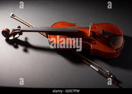 Violin on black background Stock Photo