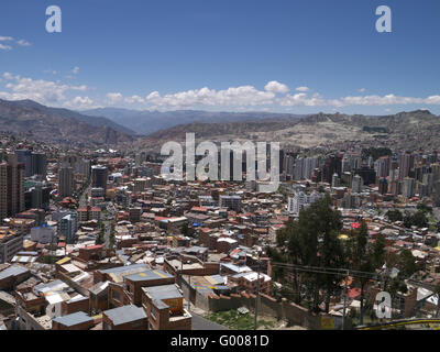 View of La Paz from top of the cable car Stock Photo