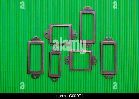 Design element, a lot of frames on a green background Stock Photo