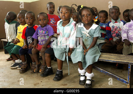 Pre-school children in a day care centre, Ghana Stock Photo