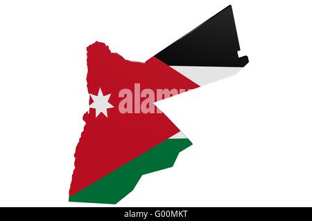 Jordanian Flag Map Stock Photo