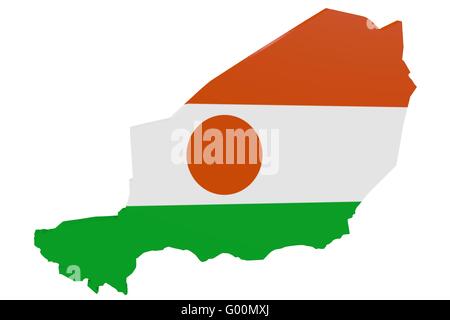 Niger Flag Map Stock Photo