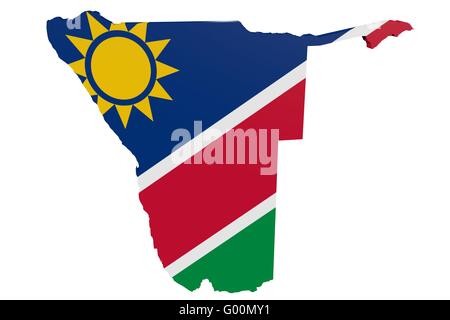 Namibian flag map Stock Photo - Alamy