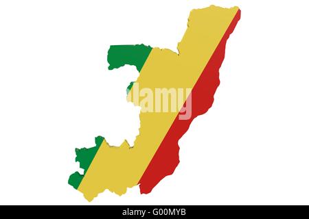 Republic of Congo Flag Map Stock Photo
