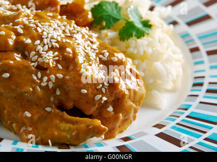 Pepian Sauce for Stewed Chicken Stock Photo