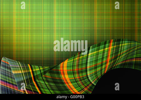 green checkered background with wavy stripes Stock Photo