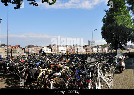 Maastricht, bicycles parking Stock Photo