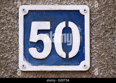 House number on a wall Stock Photo