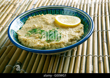 Limon Soslu Humus - Hummus with Lemon Sauce Stock Photo