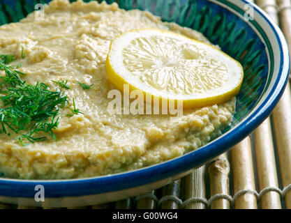 Limon Soslu Humus - Hummus with Lemon Sauce Stock Photo