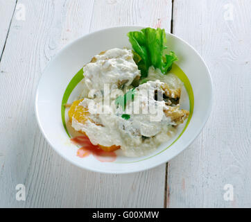 Run down stew - dish in Jamaican cuisine and Tobago cuisine Stock Photo