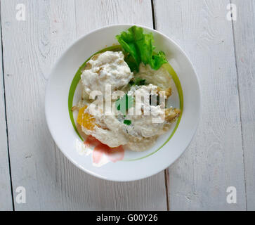 Run down stew - dish in Jamaican cuisine and Tobago cuisine Stock Photo