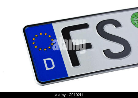 german license plates isolated on white background Stock Photo