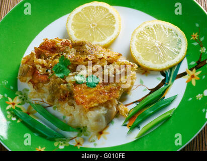 Sole meuniere -  classic French fish dish consisting of sole Stock Photo