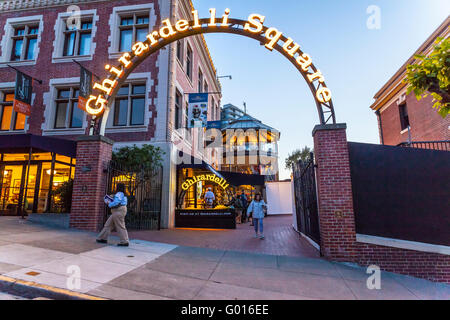 Ghirardelli Square in San Francisco California maker of fine confections and famous for their chocolate Stock Photo