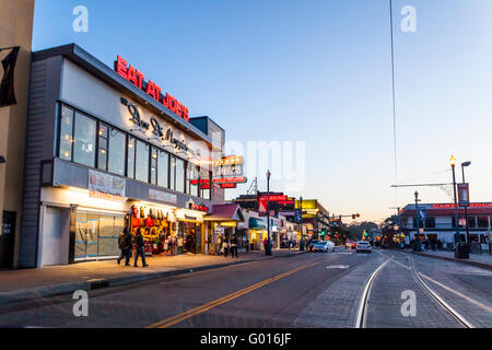 Tourist shops in the Fishermans Wharf area of San Francisco Stock Photo