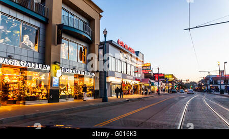 Tourist shops in the Fishermans Wharf area of San Francisco Stock Photo