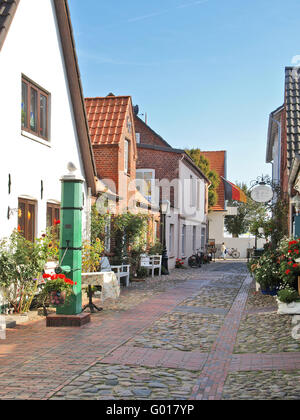 Carl-Haeberlin-Street in Wyk on Foehr, Germany Stock Photo