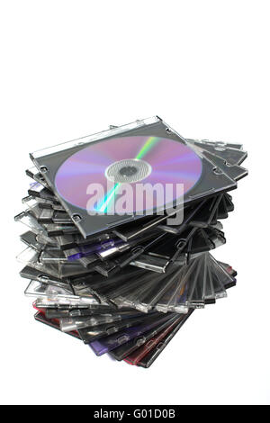 Pile of CD on a white background it is isolated Stock Photo