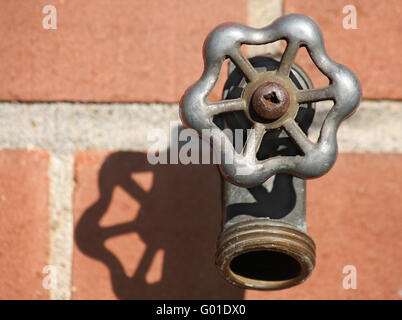 Backyard Faucet Stock Photo