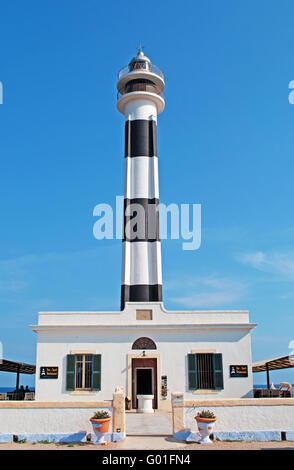 Menorca, Balearic Islands, Spain: Cap d'Artrutx lighthouse, which was at first run on olive oil and then on petrol Stock Photo