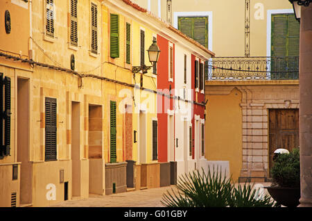 Menorca, Balearic Islands, Spain, Europe: palaces and building in the streets and alleys of the old town of Ciutadella Stock Photo