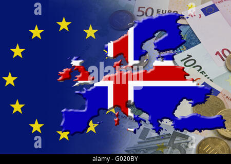 Financial and economic crisis in the euro area in Europe of the country Iceland Stock Photo