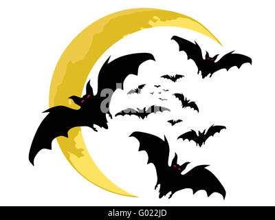 halloween backgrounds. bats silhouette . vector Stock Photo