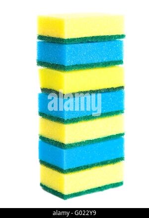 Scrubbing sponges, isolated on white background Stock Photo