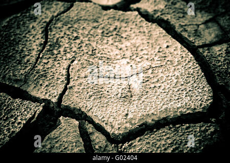 The soil in the fissures appeared on the long-term heat Stock Photo