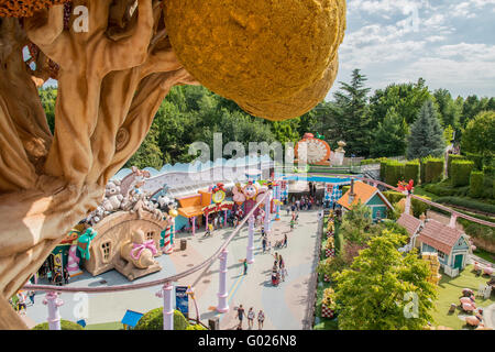 Castelnuovo Del Garda, Italy - September 8, 2015: Gardaland Theme Park in Castelnuovo Del Garda. Three million people visit the Stock Photo