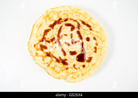 pancake with jam on a plate